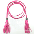 Colourful Hand Made Fabric Fringe PU Women Waist Chain Belt